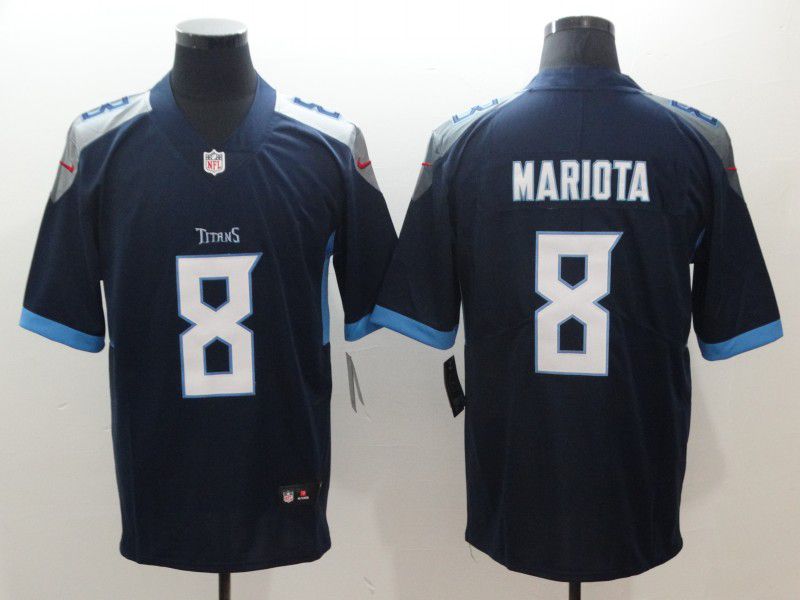 Men Tennessee Titans #8 Mariota Blue Nike Vapor Untouchable Limited NFL Jerseys